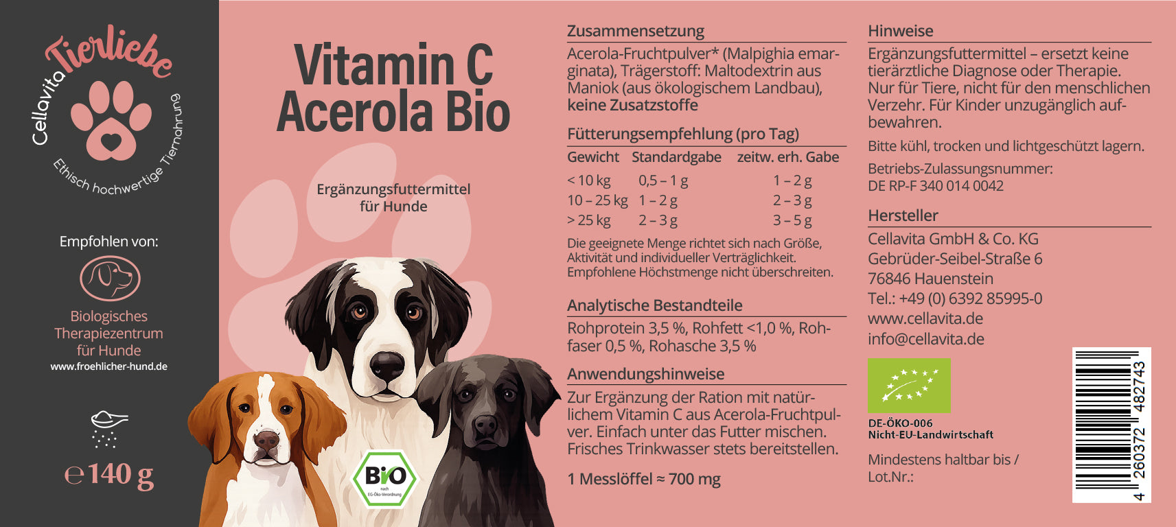 Acerola für Hunde, 140g