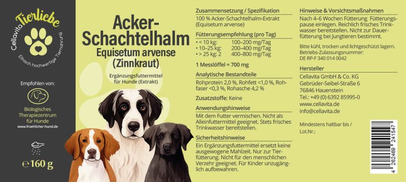Ackerschachtelhalm (Equisetum arvense) für Hunde, 160g
